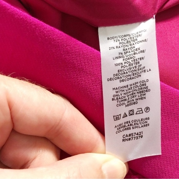 NWT Ann Taylor Pink Zigzag Trim Midi Pencil Skirt Size 6 - Picture 6 of 16